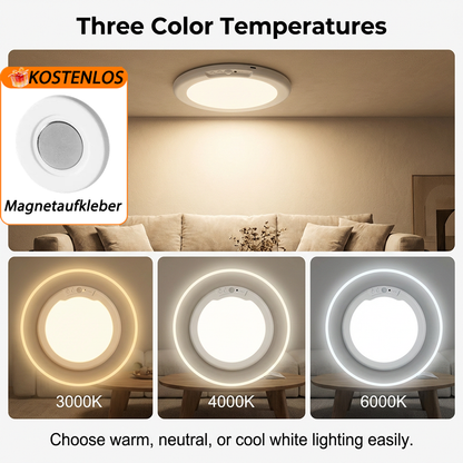 🔥LIMITIERTES ANGEBOT 50% RABATT💡🔋Wiederaufladbare LED-Deckenleuchte mit Bewegungssensor & Fernbedienung – USB-Aufladbar, Farbwechsel, Einfache Montage ✨