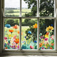 🌸Frühjahrsangebot: 60% Rabatt💞Bunter Blumenstrauß Fensteraufkleber🖼️(frei zuschneidbar)
