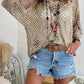 🏖️ Sommer-Sale 60% Rabatt 🏝️👚Damen Boho Häkeloberteil mit V-Ausschnitt | Luftiges Lochstrick Shirt für den Sommer✨