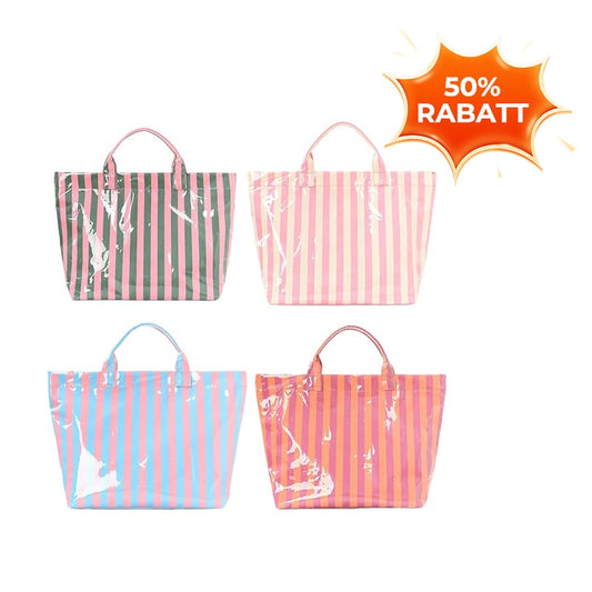 ⏳Begrenzte Zeit 50% Rabatt💥🎁Streifen-Damen-Einkaufstasche mit Buchstabendruck