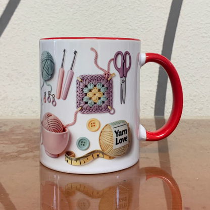 ☕ 50% RABATT! 🧶Liebe zur Wolle – Strickbecher für Häkelfans🎁
