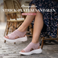 🏖️ Sommer-Sale 60% Rabatt 🏝️👡Damen Strick-Plateausandalen ✨Atmungsaktive bequeme Sommersandalen mit weicher Sohle für Stadt & Spaziergänge