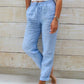 🌸Spring Sale 60% OFF🌿👖Damenhose aus Baumwolle & Leinen mit Elastischem Bund – Bequem, Atmungsaktiv & Lässiger Look 🥰