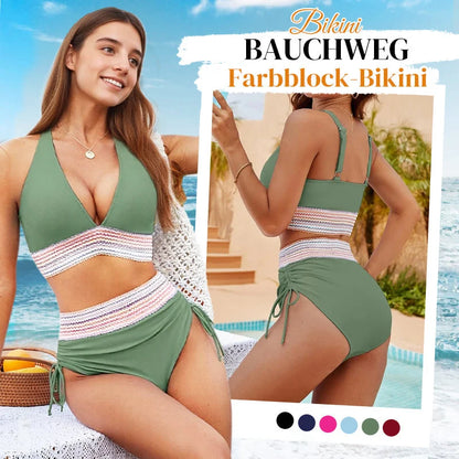 🏖️ Sommer-Sale 60% Rabatt 🏝️👙Hoch taillierte Bikini-Sets mit Bauchkontrolle und Farbblockdesign🌊