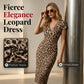 🔥Letzter Tag: 60% Rabatt! ⏰🐆Damenkleid mit V-Ausschnitt und Leopardenmuster🎁