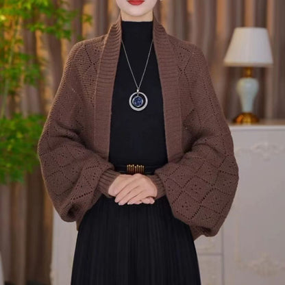 🔥2026 Neue Mode🔥Ausgehöhlter Strick-Schal-Mantel