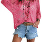 🏖️ Sommer-Sale 60% Rabatt 🏝️👚Damen Boho Häkeloberteil mit V-Ausschnitt | Luftiges Lochstrick Shirt für den Sommer✨