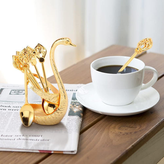🦢✨☕Kreatives Kaffeerührlöffel-Set mit Schwanen-Design (6 Löffel)