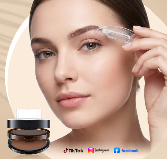 💥1+1 Gratis💞 50.000+ VERKAUFT✨Sofort verstellbarer Augenbrauenstempel mit zweifarbigem Augenbrauenpuder💄