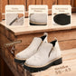 🥾 Promo 50 % – Damenschuhe trendig und komfortabel, runde Spitze mit Zip 🌟👢