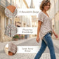 🔥Letzter Tag: 60% Rabatt!⏰👚Damen Kurzarmbluse mit Frühlingsblumenprint: V-Ausschnitt & lockere Passform🎁