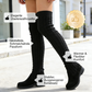 👢Damen-Overknee-Stiefel aus hoch elastischem Strickmaterial mit Keilabsatz🎁