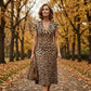 🔥Letzter Tag: 60% Rabatt! ⏰🐆Damenkleid mit V-Ausschnitt und Leopardenmuster🎁