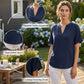 🏖️ Sommersalg 60 % rabatt 🏝️👚Modisches lockeres einfarbiges Kurzarm-Oberteil🍃