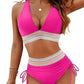 🏖️ Sommer-Sale 60% Rabatt 🏝️👙Hoch taillierte Bikini-Sets mit Bauchkontrolle und Farbblockdesign🌊