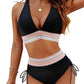 🏖️ Sommer-Sale 60% Rabatt 🏝️👙Hoch taillierte Bikini-Sets mit Bauchkontrolle und Farbblockdesign🌊