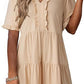 🏖️ Sommer-Sale 60% Rabatt 🏝️👗Damen-Stufenkleid mit Rüschenbesatz und V-Ausschnitt👚