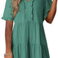 🏖️ Sommer-Sale 60% Rabatt 🏝️👗Damen-Stufenkleid mit Rüschenbesatz und V-Ausschnitt👚