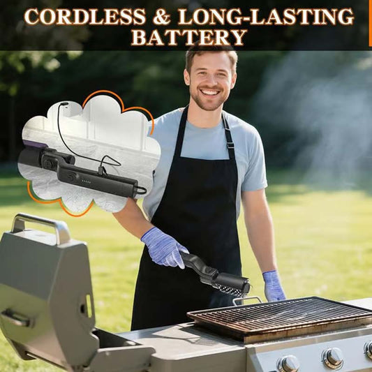 🔥Heißer Verkauf 60% Rabatt🔥🍢 Kabelloser Elektrischer Grillbürstenreiniger – Tiefenreinigung, Schnellwechsel-Bürste & 2600mAh Akku 🔋🍖