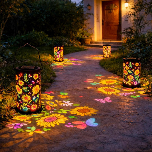 🌸Frühjahrsverkauf – 50% Rabatt!🌻✨Durchbrochenes Sonnenblumen-Design, Wetterfest & Magische Lichtmuster für den Garten