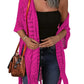 🏖️ Sommer-Sale 60% Rabatt 🏝️Boho Strick Cardigan mit Fransen ✨Damen durchscheinender Lochstrick Überwurf | atmungsaktiver Sommer Strickjacke für Alltag & Abendoutfit