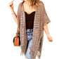 🏖️ Sommer-Sale 60% Rabatt 🏝️Boho Strick Cardigan mit Fransen ✨Damen durchscheinender Lochstrick Überwurf | atmungsaktiver Sommer Strickjacke für Alltag & Abendoutfit