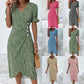 🌷 Last Day 50%Rabatt auf das florale V-Ausschnitt-gedruckte Kleid von V-Ausschnitt