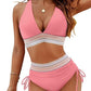 🏖️ Sommer-Sale 60% Rabatt 🏝️👙Hoch taillierte Bikini-Sets mit Bauchkontrolle und Farbblockdesign🌊