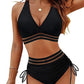 🏖️ Sommer-Sale 60% Rabatt 🏝️👙Hoch taillierte Bikini-Sets mit Bauchkontrolle und Farbblockdesign🌊