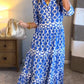 ⏰Letzter Tag: 60% Rabatt! 🌸👗Maxikleid für Damen mit Geometrischem Print & V-Ausschnitt – Figurbetont, Leichter Stoff & Perfekt Für Frühling & Sommer ☀️