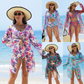 🌊🐚🌴Blühender Zauber des Sommers - Dreiteiliger Bikini-Badeanzug aus Mesh für Damen