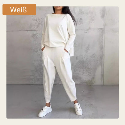 🔥Letzter Tag: 60% Rabatt! ⏰💞 2-teiliges Langarm-Set: weicher Rundhals-Pullover & Hose, langlebig, vielseitig kombinierbar für jeden Tag 💞🔥
