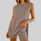 🏖️Sommerliches Damen-Outfit🔥2-teiliges Set aus ärmelloser Strickbluse und Shorts