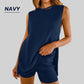 🏖️Sommerliches Damen-Outfit🔥2-teiliges Set aus ärmelloser Strickbluse und Shorts
