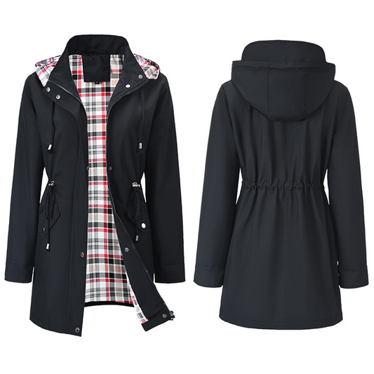 🌧️👗✨ Wasserdichte lange Trenchcoats mit Kapuze für Damen