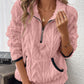 ⏳Begrenzte Zeit 49% Rabatt💥Sweatshirt mit kuscheliger Tasche und Halbreißverschluss