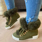 🌈👢Mit Kunstfell gefütterte High-Top-Winter-Sneakers für Damen🎁