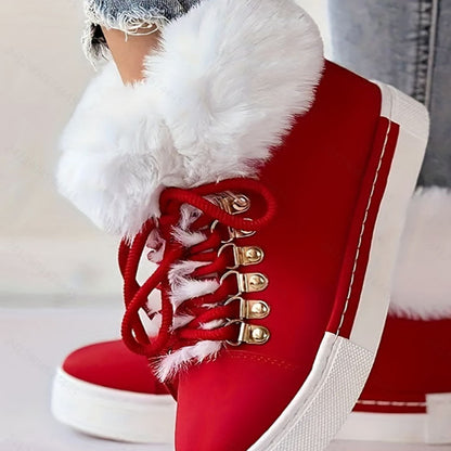 🌈👢Mit Kunstfell gefütterte High-Top-Winter-Sneakers für Damen🎁
