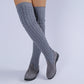 👢Damen-Overknee-Stiefel aus hoch elastischem Strickmaterial mit Keilabsatz🎁