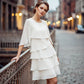 🔥Letzter Tag: 60% Rabatt!⏰👗✨Damen Kleid – Rundhals, Kaskaden-Rüschen & Mehrlagig – Elegant, Schmeichelhaft & Perfekt für Sommer & Anlässe 🌸