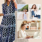 ⏰Letzter Tag: 60% Rabatt! 🌸👗Maxikleid für Damen mit Geometrischem Print & V-Ausschnitt – Figurbetont, Leichter Stoff & Perfekt Für Frühling & Sommer ☀️