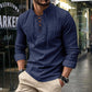 🏴‍☠️ Herren Vintage Langarmshirt mit V-Ausschnitt – Leinenoptik, Pirat-, Wikinger- & Gothic-Stil aus dem Mittelalter