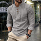 🏴‍☠️ Herren Vintage Langarmshirt mit V-Ausschnitt – Leinenoptik, Pirat-, Wikinger- & Gothic-Stil aus dem Mittelalter