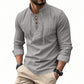 🏴‍☠️ Herren Vintage Langarmshirt mit V-Ausschnitt – Leinenoptik, Pirat-, Wikinger- & Gothic-Stil aus dem Mittelalter