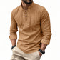🏴‍☠️ Herren Vintage Langarmshirt mit V-Ausschnitt – Leinenoptik, Pirat-, Wikinger- & Gothic-Stil aus dem Mittelalter