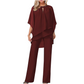 🔥50% RABATT! ✨Eleganter Zweiteiler für Damen – Bluse mit Asymmetrischem Saum & Weite Hose | Bequem, Stilvoll & Perfekt für Alltag und Freizeit👗