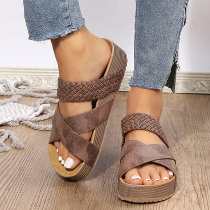 ⌛LIMITED-TIME 55% RABATT! 🔥👡Plateau-Sandalen –Casual, Vegan, Keilabsatz🏝️