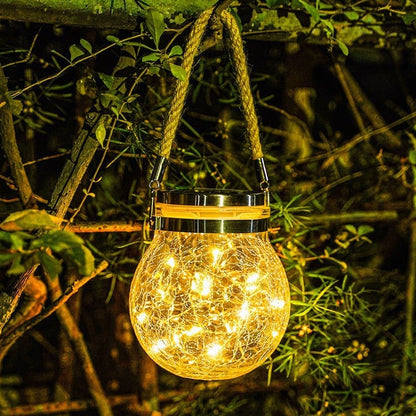 🔥Letzter Tag: 60% Rabatt! ⏰☀️Solar-Lampe aus Rissglas im Glasdesign💡