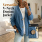 🔥Letzter Tag: 60% Rabatt! ⏰ Klassische Damen-Jeansjacke – V-Ausschnitt, Knopfleiste & Lockerer Casual-Schnitt ✨🧥