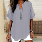 🏖️ Sommersalg 60 % rabatt 🏝️👚Modisches lockeres einfarbiges Kurzarm-Oberteil🍃